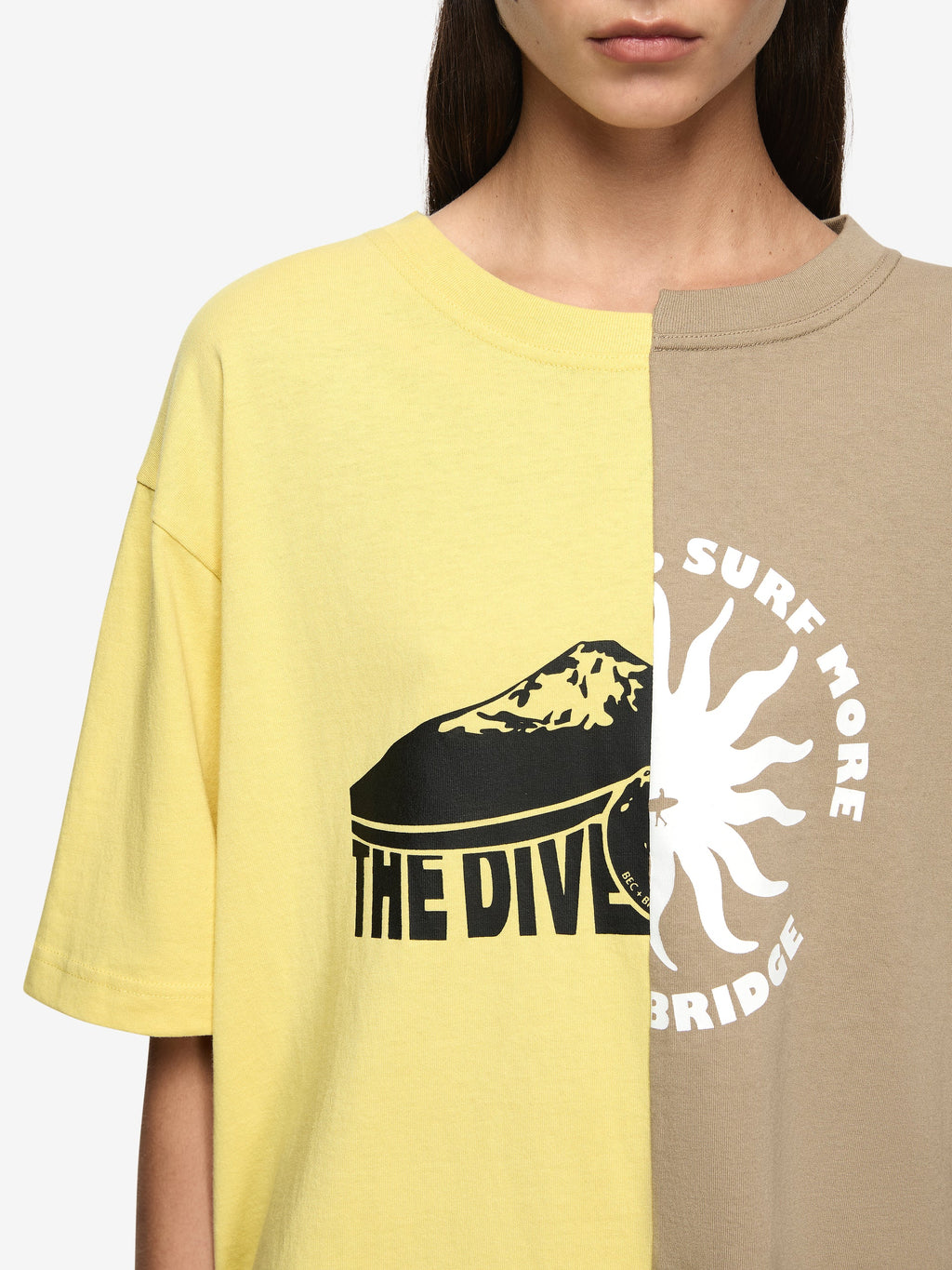 SURF MORE TEE - CITRUS / TAUPE