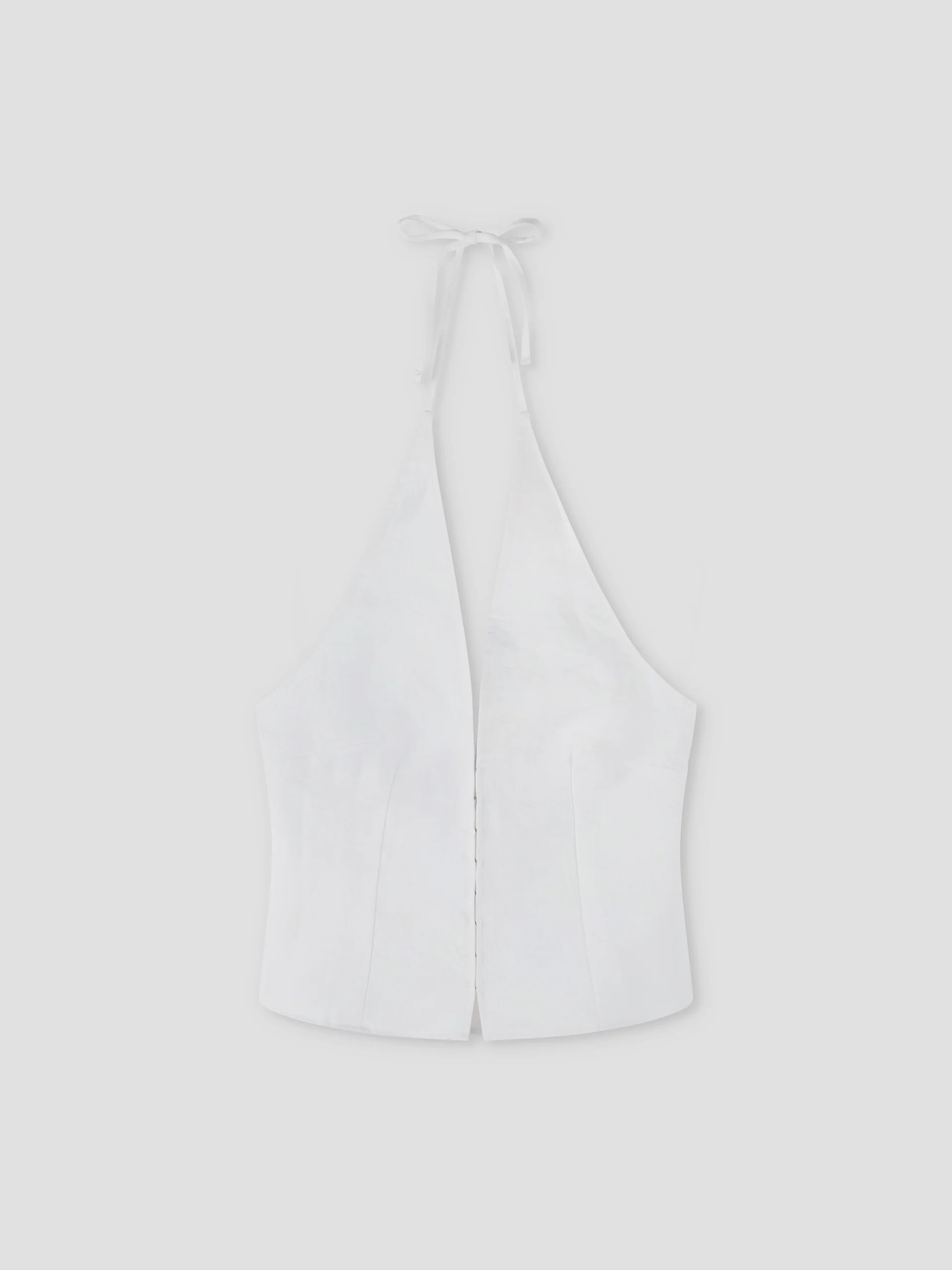CLOSE HALTER TOP - WHITE