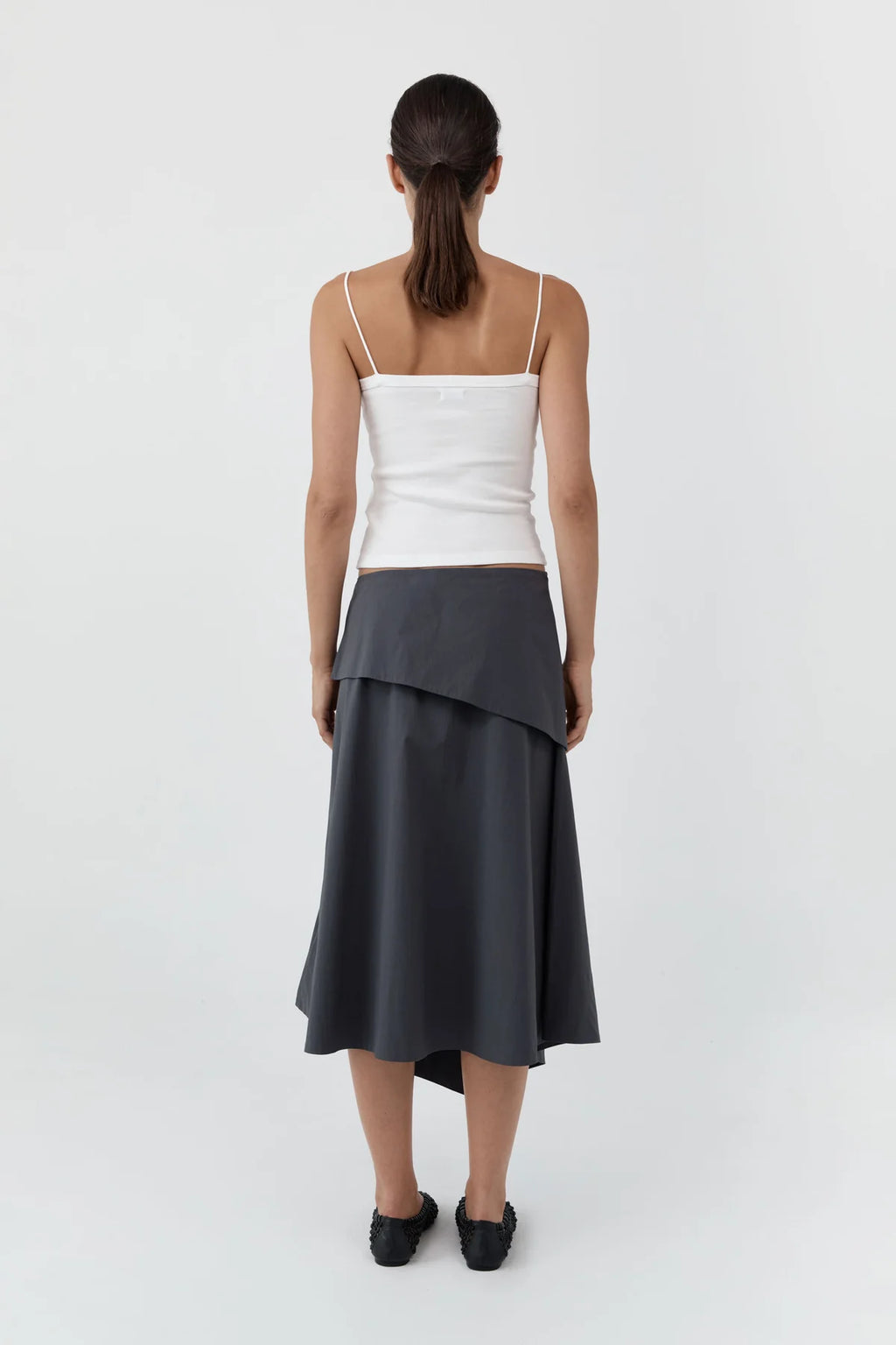 ORGANIC COTTON SQUARE NECK CAMI - WHITE