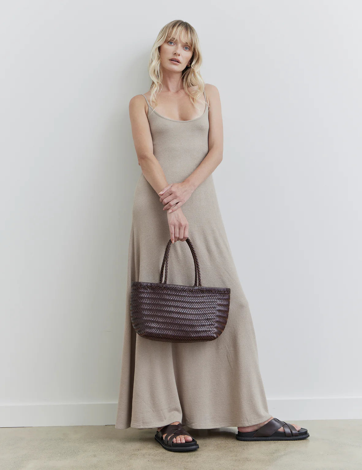 AMELIA WOVEN BAG - CHOCOLATE