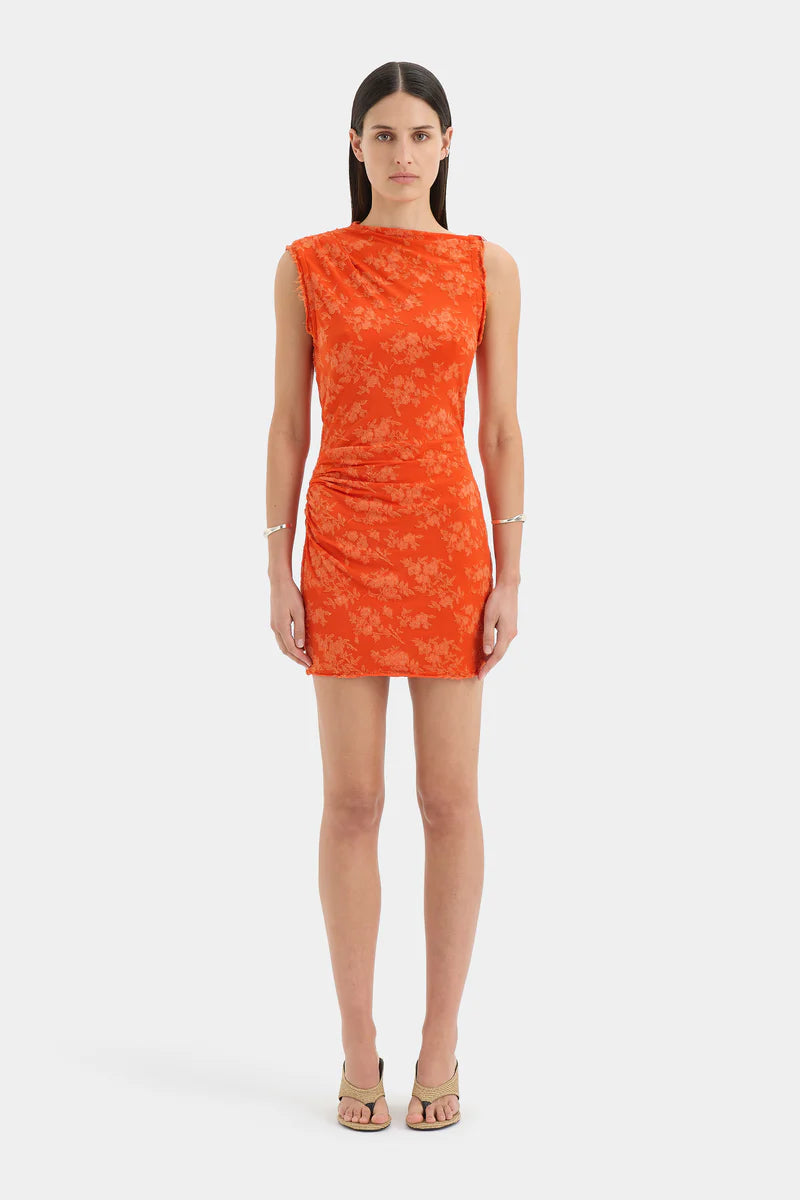 (PRE-ORDER) BLANCA MINI DRESS - PALMERA TANGERINE