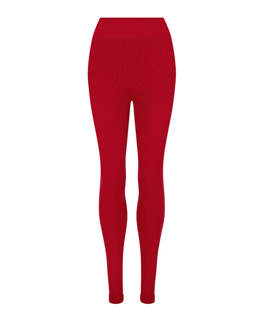 CLASSIC WOOL RIB LEGGING - CRIMSON