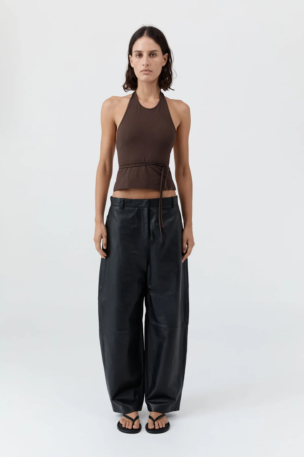 SOFT JERSEY HALTER TOP - LIQUEUR