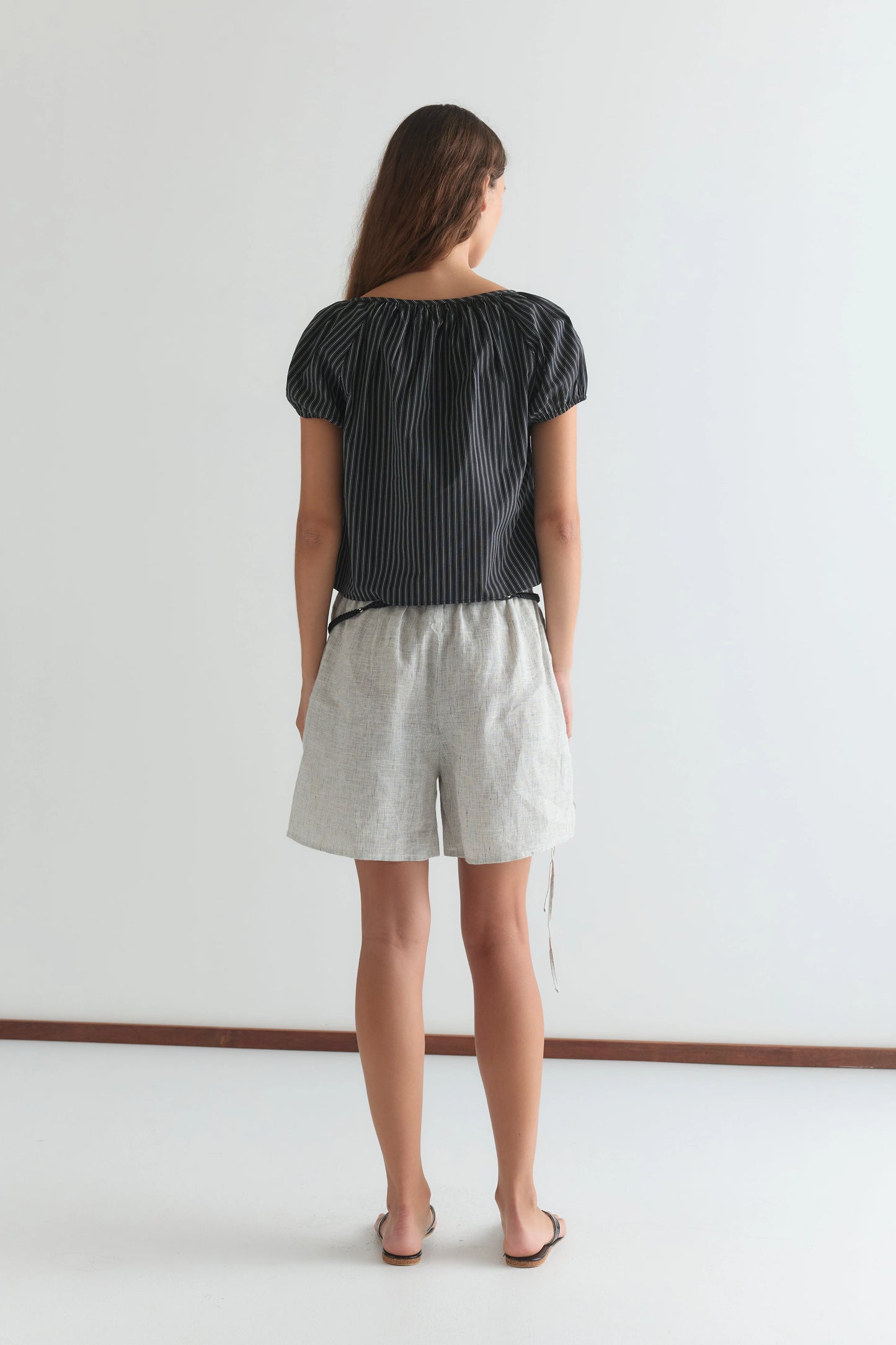 (PRE-ORDER) POPLIN T SHIRT - MONO STRIPE