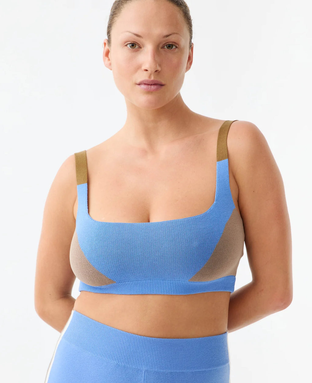 (PRE-ORDER) ORGANIC COLOUR BLOCK BRALET - SKY