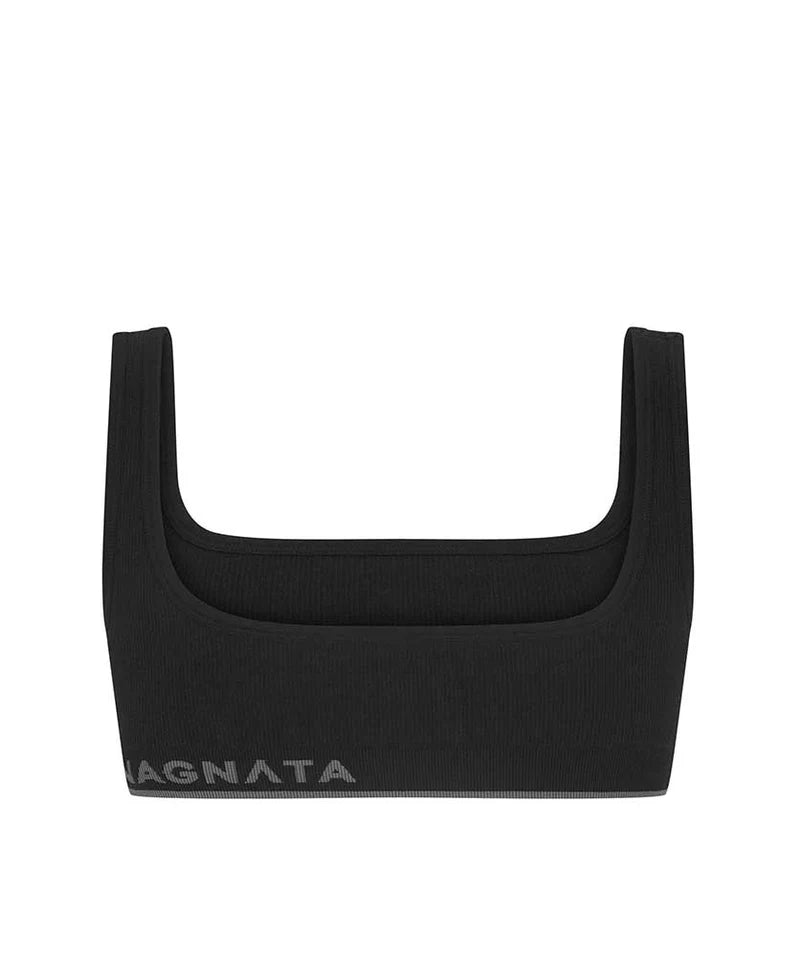 M19 FINE RIB WOOL BRALET - BLACK