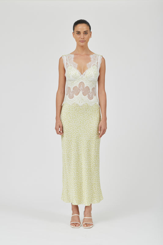 (PRE-ORDER) VISIONS LACE DEEP V MAXI DRESS - DAISY