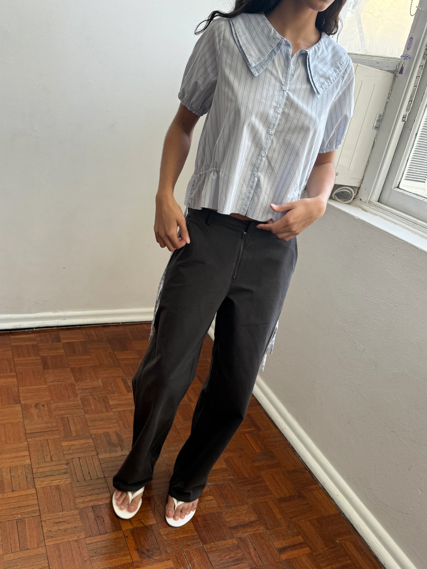 DOUBLE COLLAR SHIRT - MINERAL STRIPE