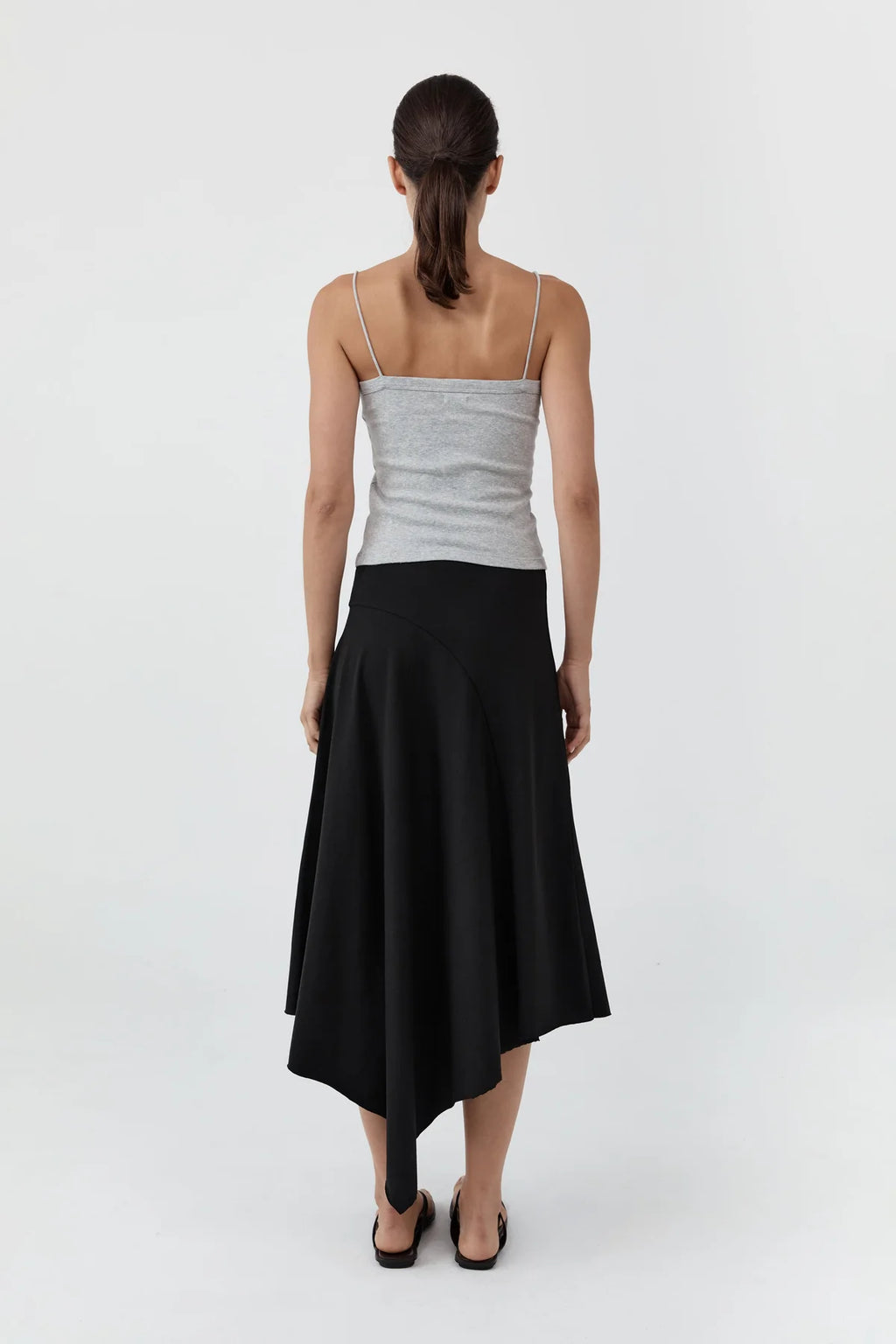 ORGANIC COTTON SQUARE NECK CAMI - GREY MARLE