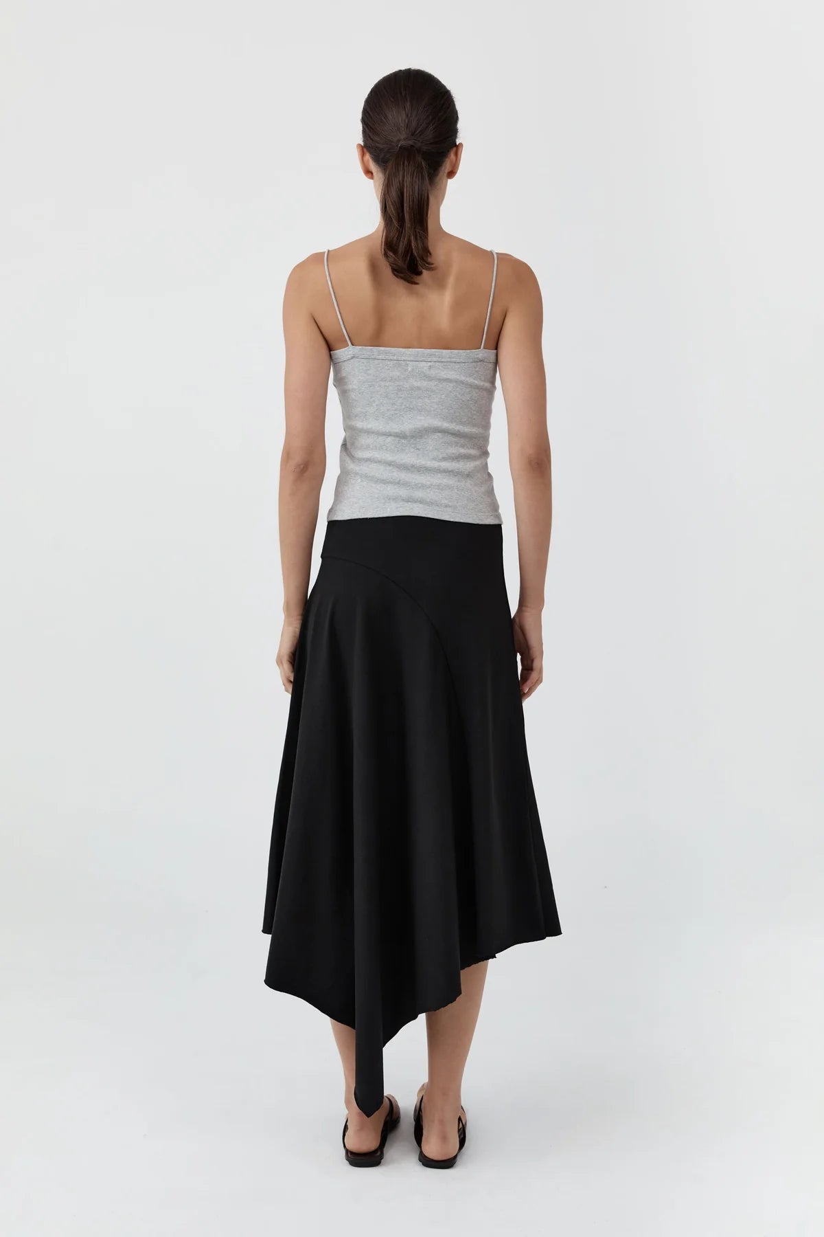 ORGANIC COTTON SQUARE NECK CAMI - GREY MARLE