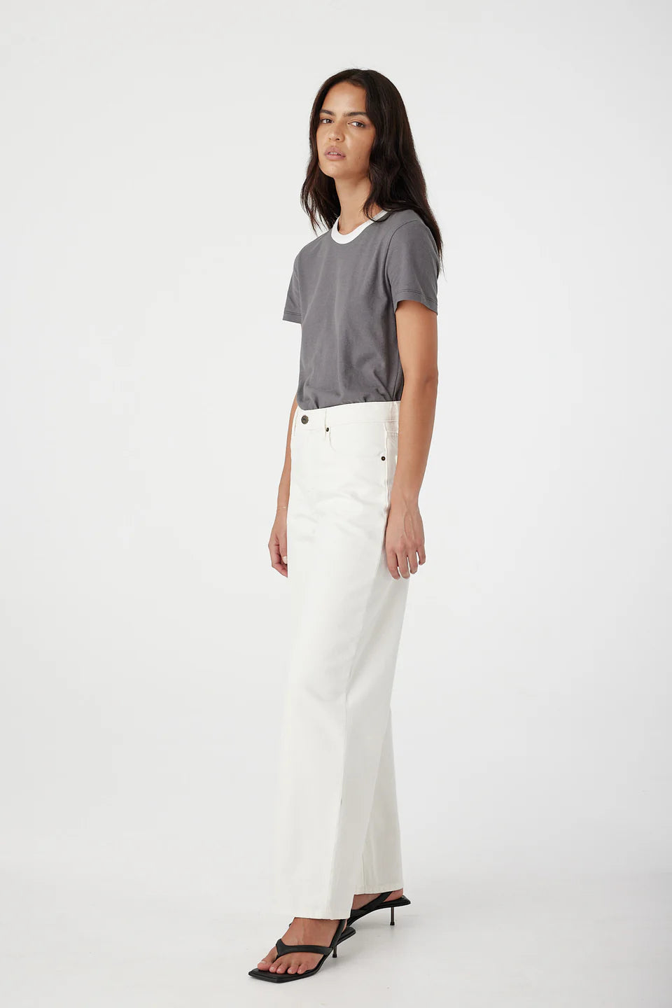 AVRIL MID SLOUCHY WIDE LEG - WHITE