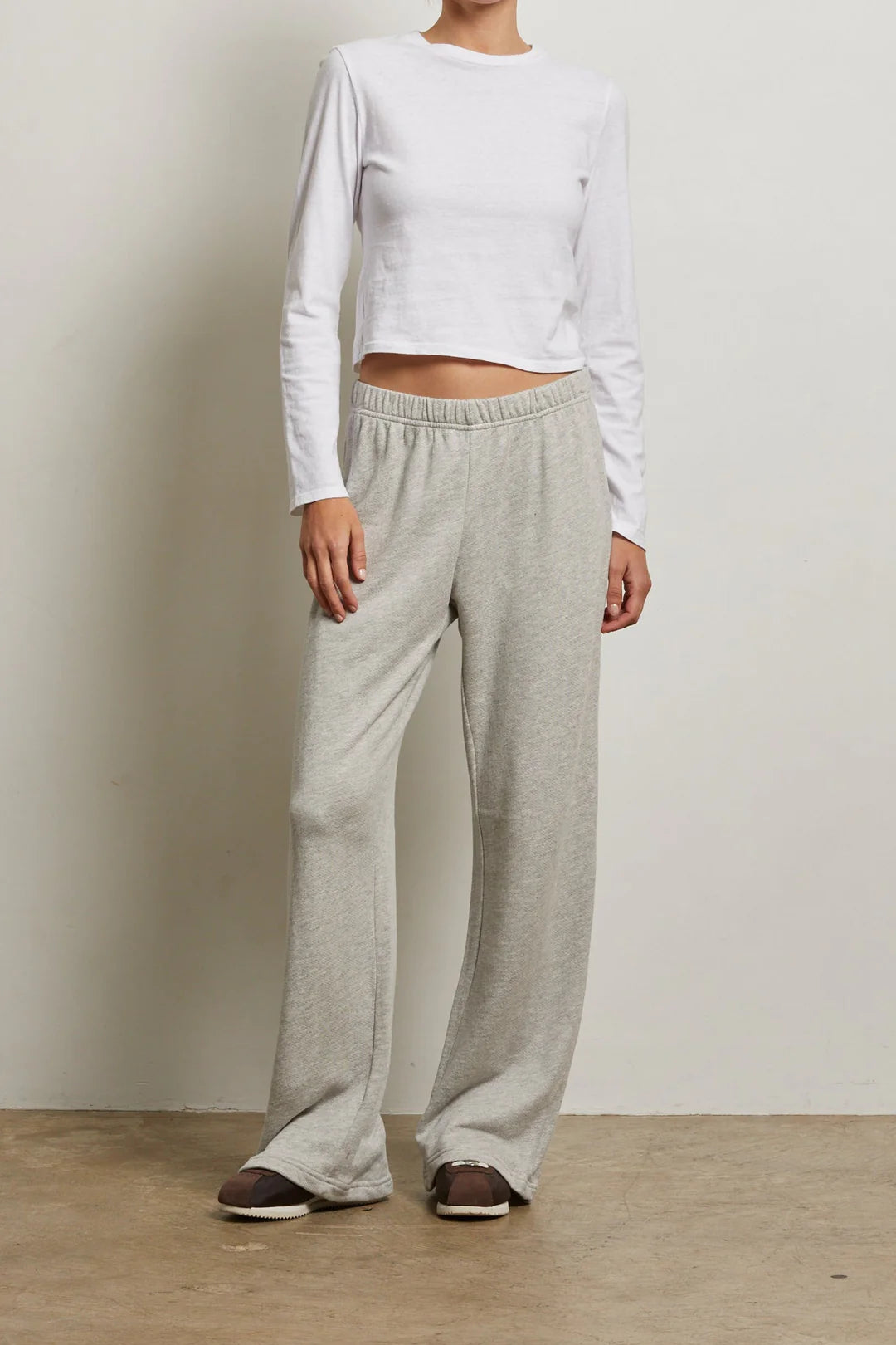 NORA FRENCH TERRY PANT - HEATHER GREY