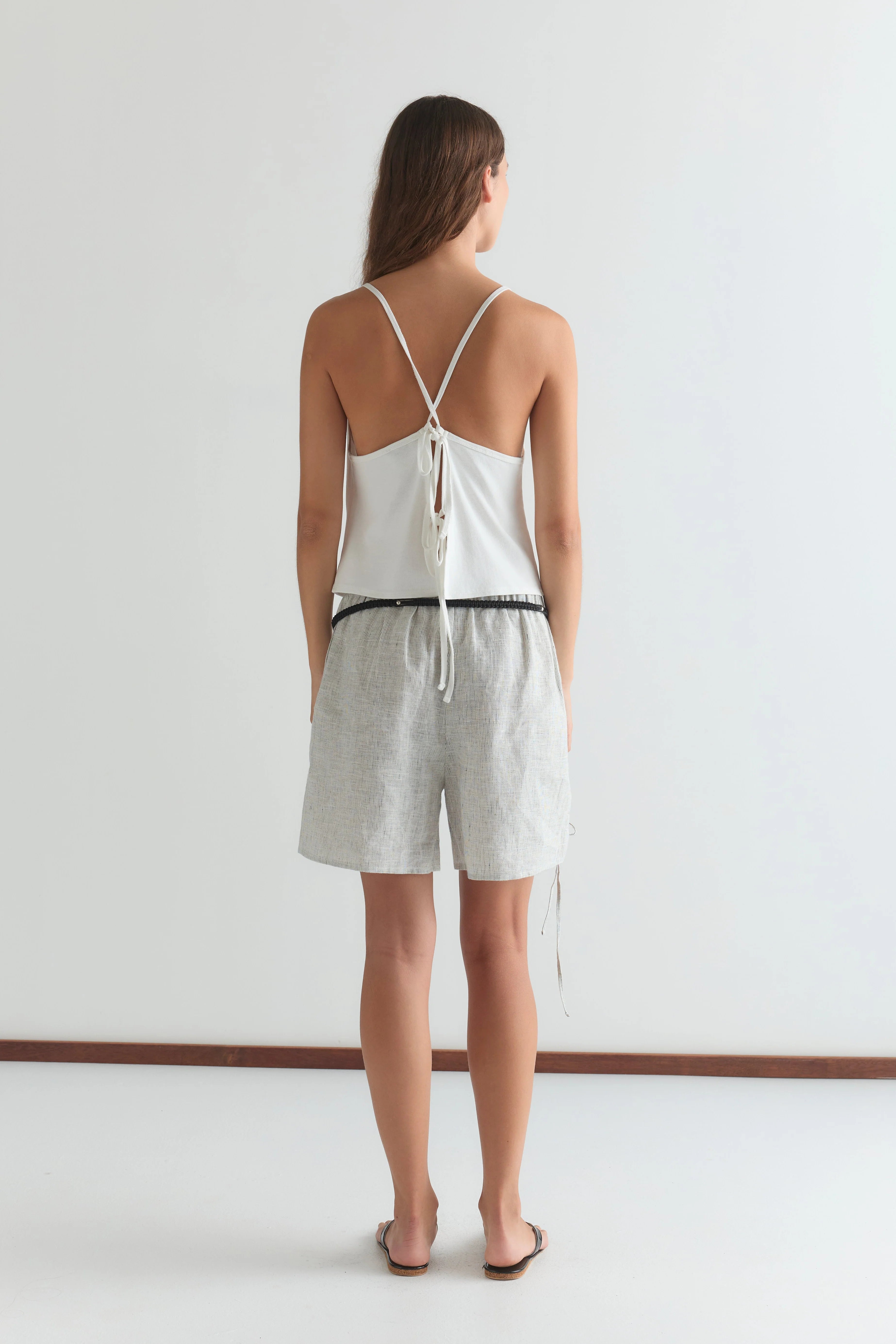 DRAPE JERSEY TOP - WHITE