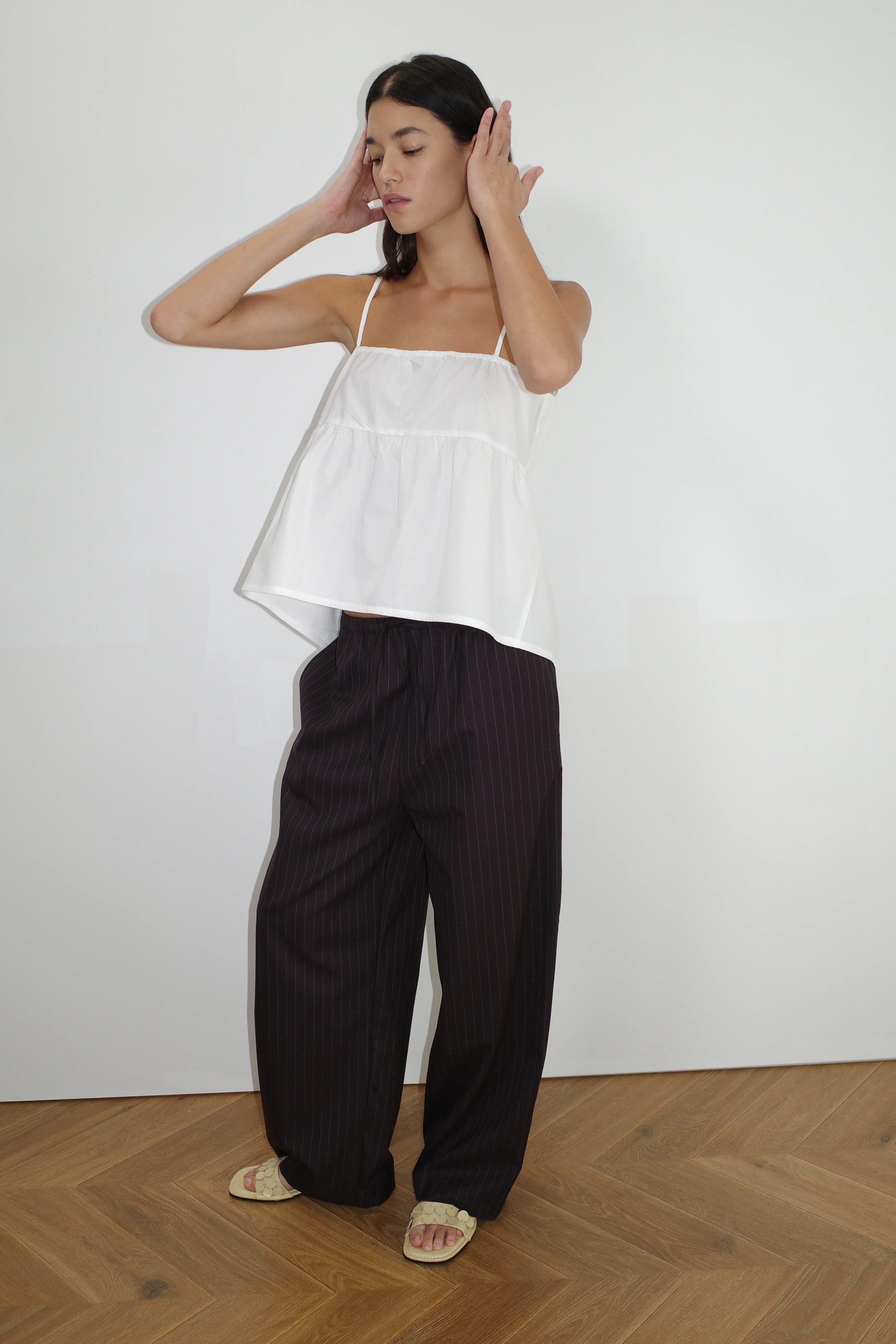 DRAWCORD WOOL PANT - LICORICE