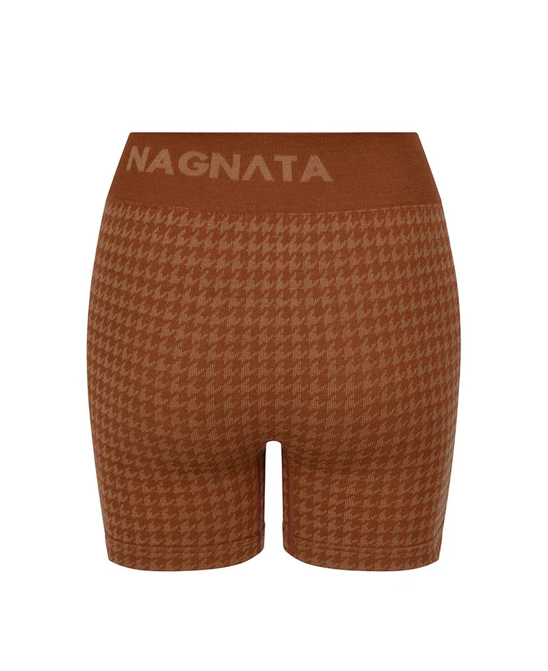 HOUNDSTOOTH WOOL MINI SHORT - SPICE