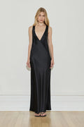ALMOND NECKLINE MAXI - BLACK