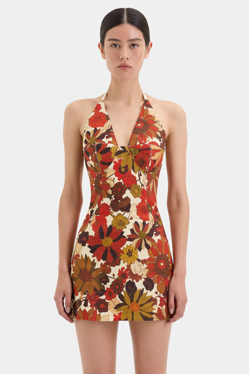 CASTELLA MINI DRESS - FLORA ROSSO