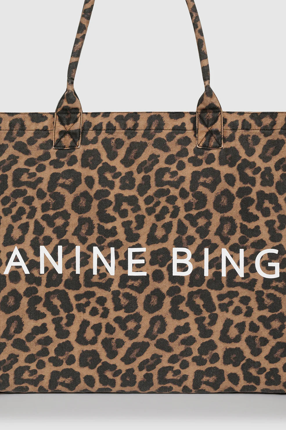 LEO CANVAS TOTE - BLACK BROWN LEOPARD