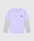 LAYERED LONGSLEEVE - VIOLET / GREY MARLE