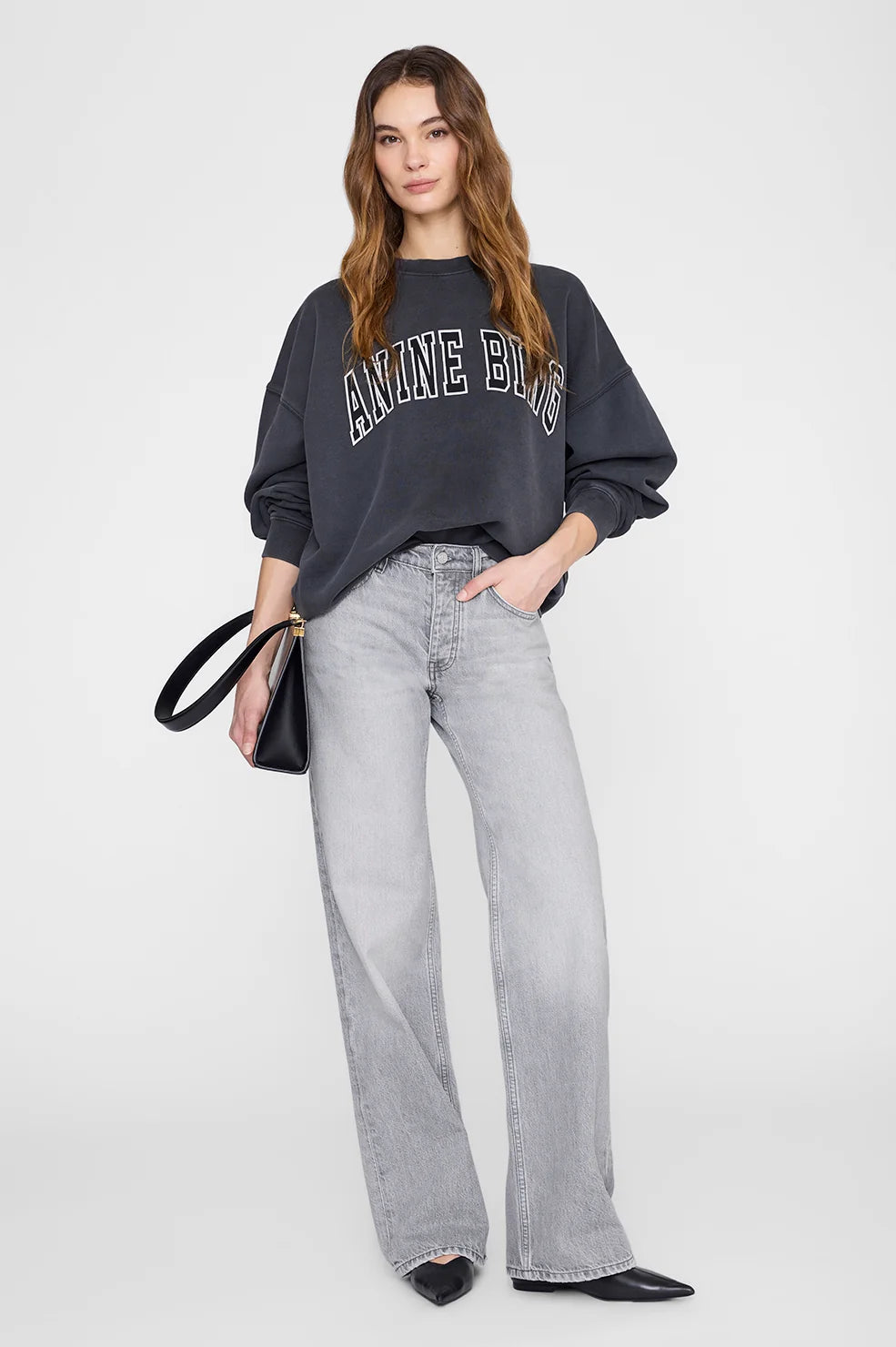 MILES SWEATSHIRT NEW CLASSIC - WASHED BLACK