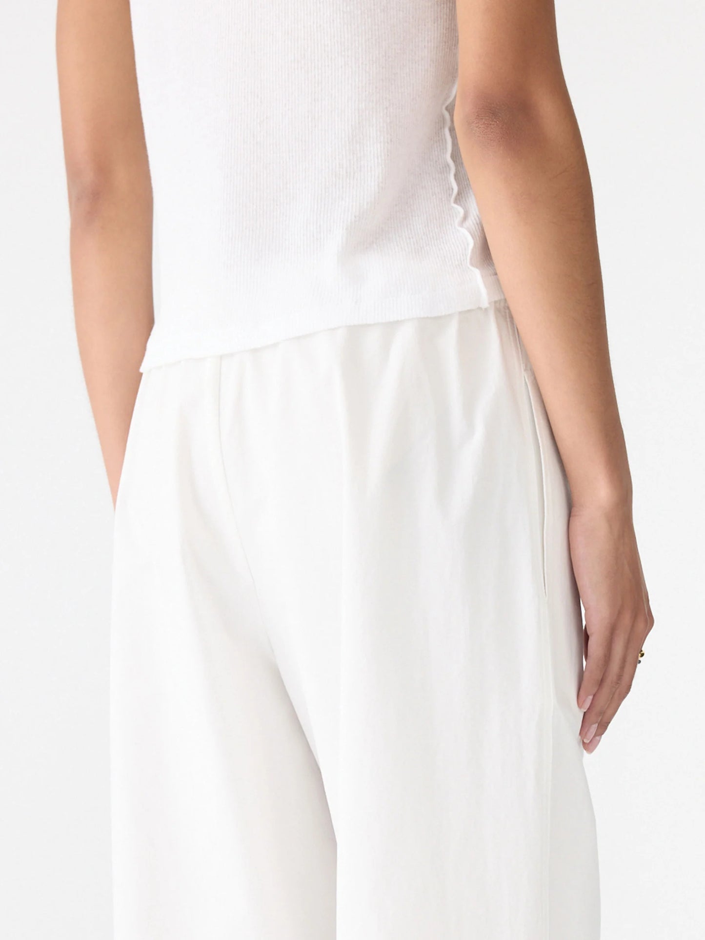 CRUSHED COTTON MINIMAL PANT - NATURAL