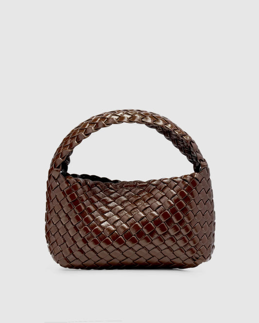 (PRE-ORDER) LUCA MINI WOVEN - CHOCOLATE GLOSSY CRINKLE