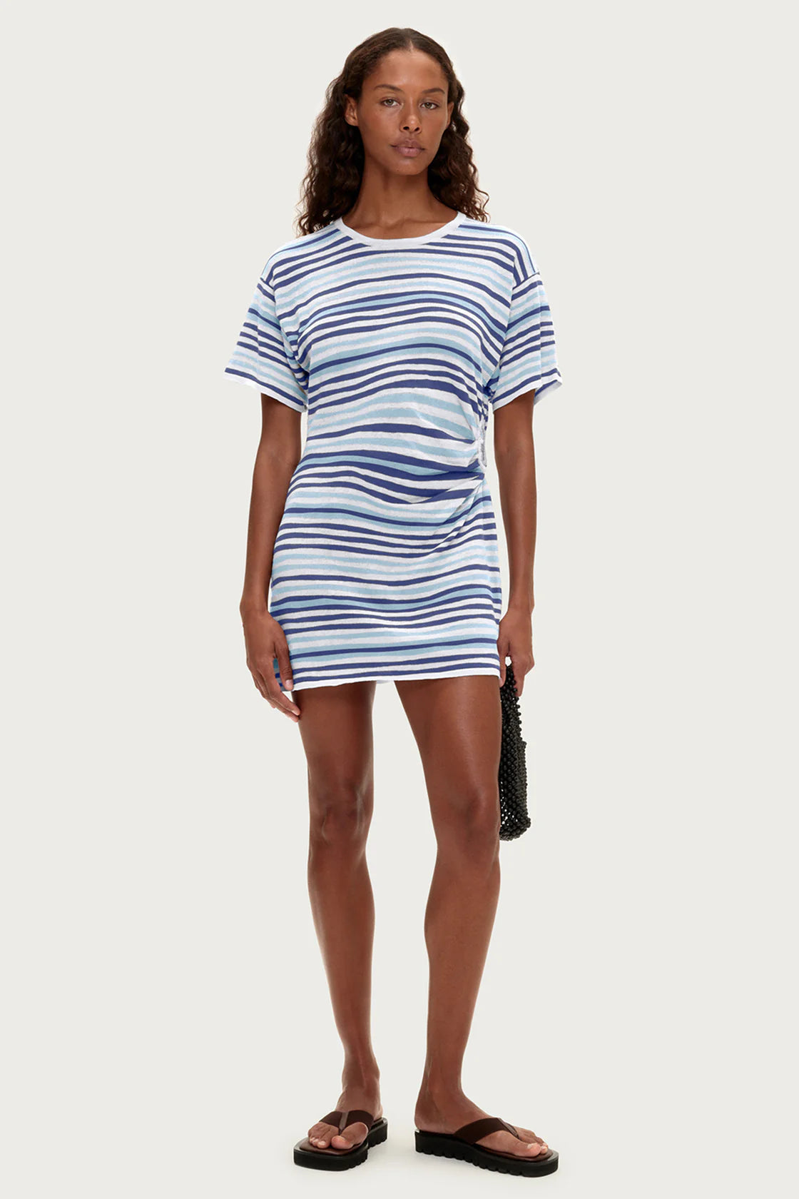 TSHIRT KNIT DRESS - BLUE STRIPE