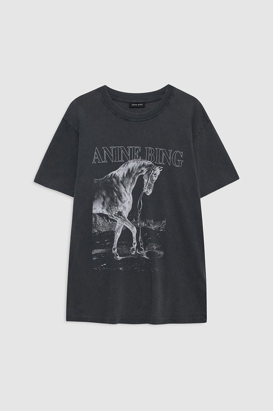 LILI TEE HORSE - WASHED BLACK