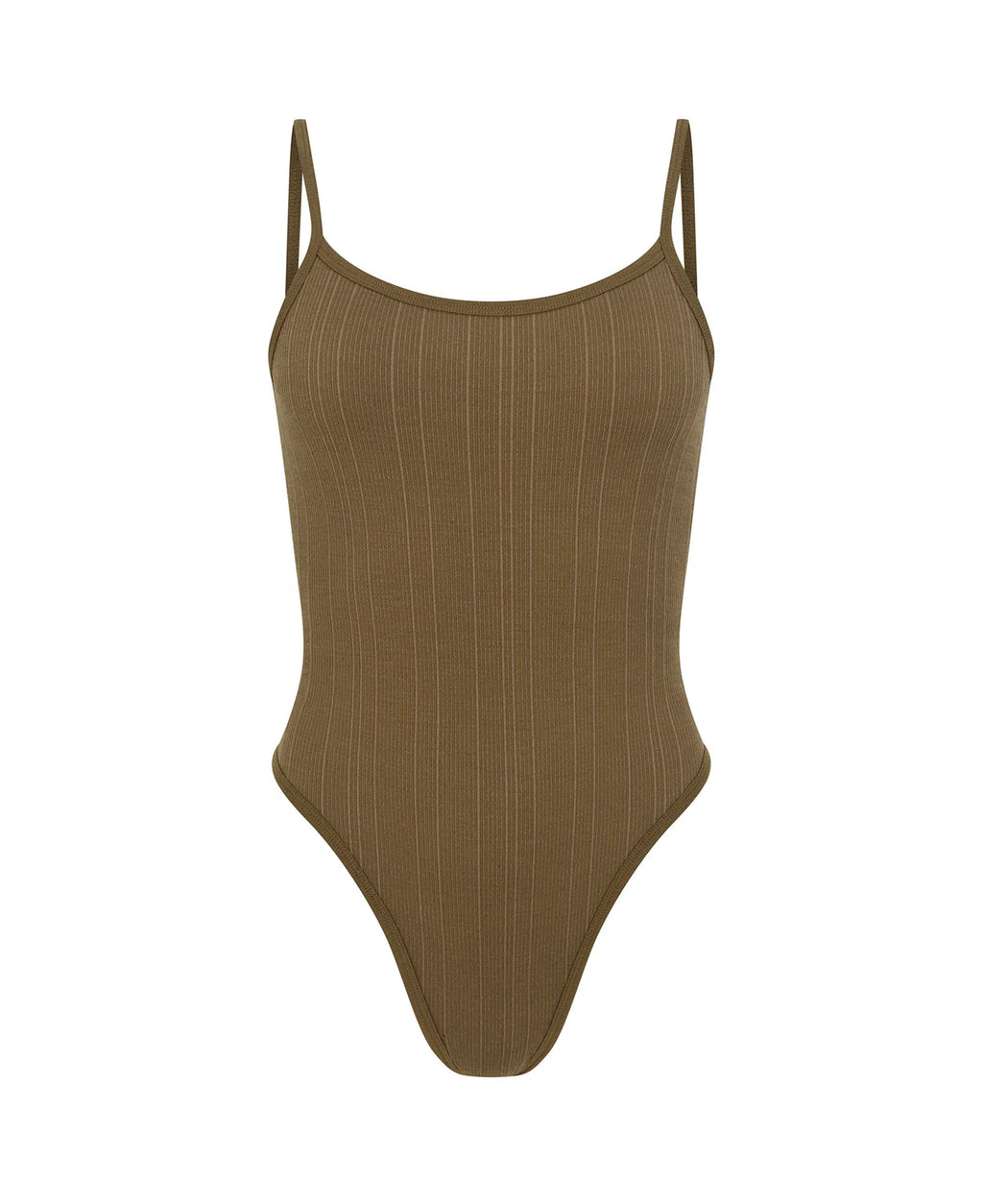 PINSTRIPE WOOL BODYSUIT - HARVEST