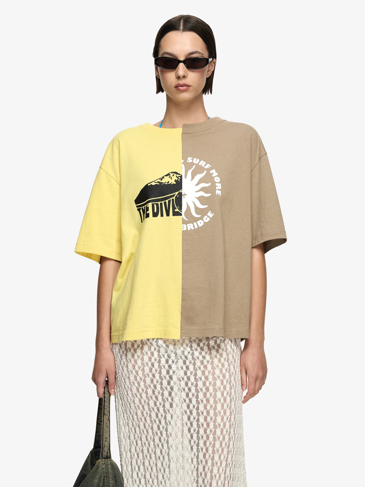 SURF MORE TEE - CITRUS / TAUPE