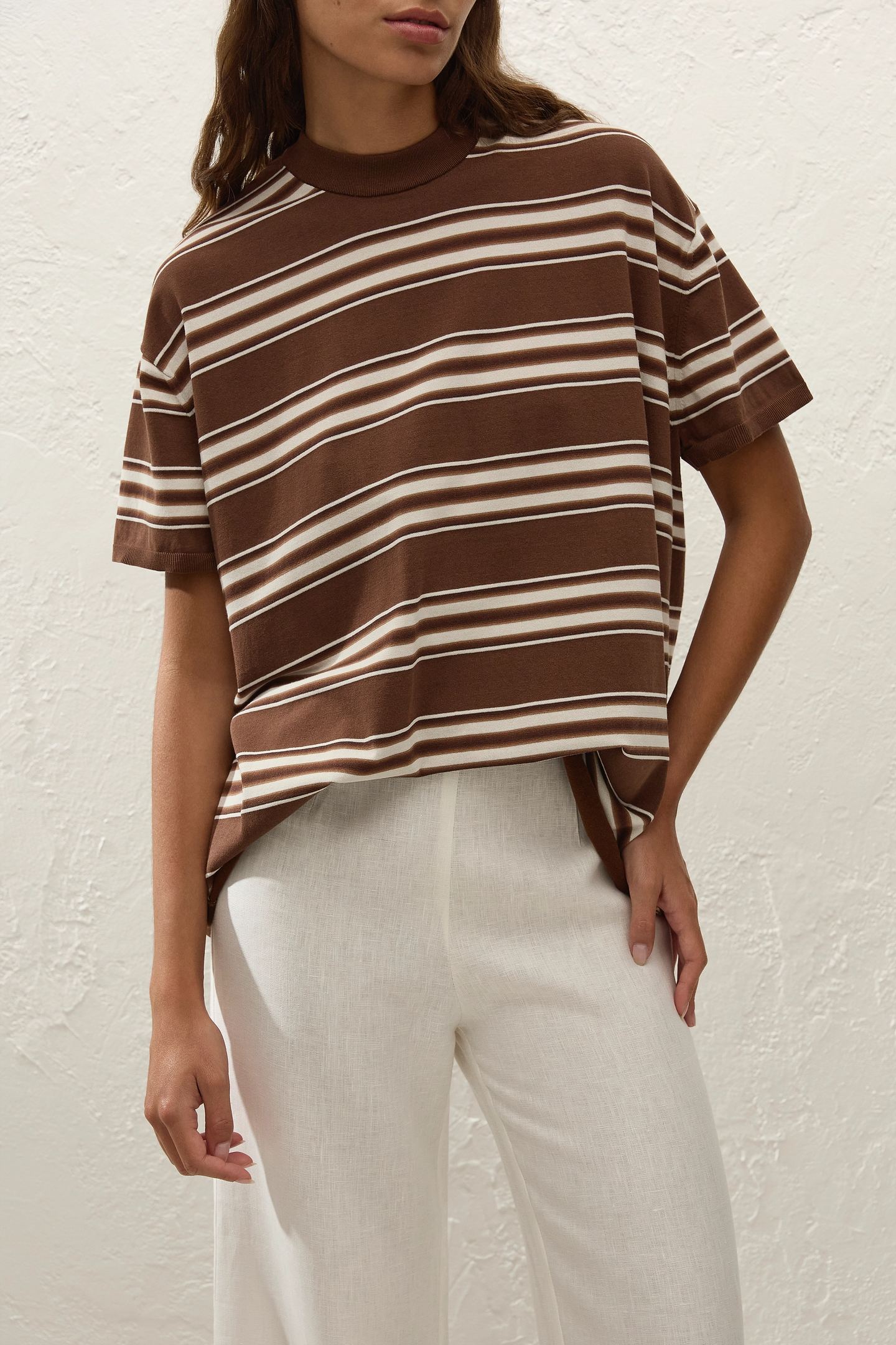 (PRE-ORDER) LE PAZ TOP - OMBRE STRIPE MACRO CAROB