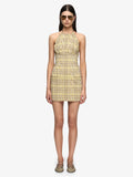 TESSELLATE MINI DRESS - CITRUS / TAUPE