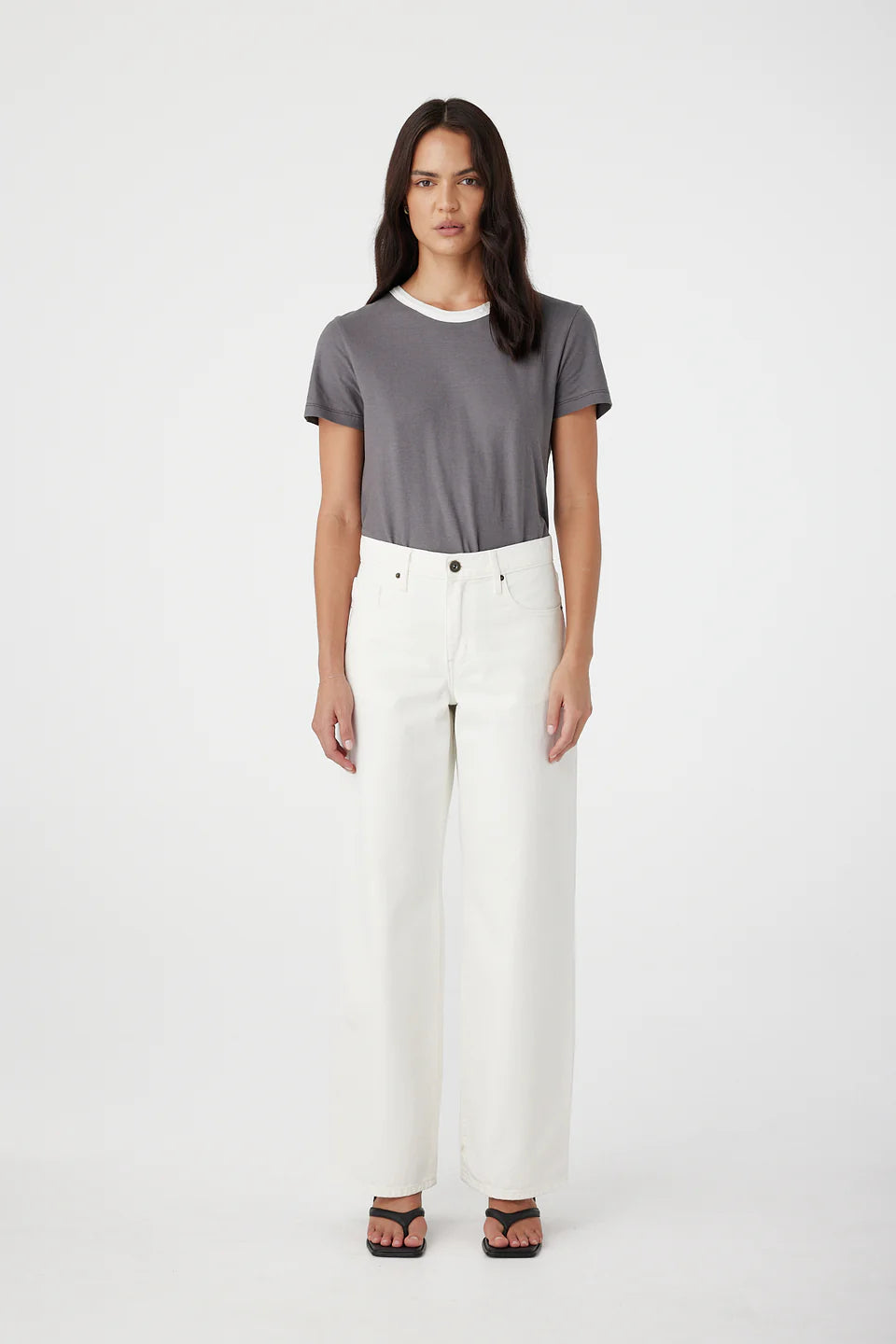 AVRIL MID SLOUCHY WIDE LEG - WHITE