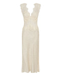 VISIONS LACE MAXI DRESS - CREAM POLKA DOT