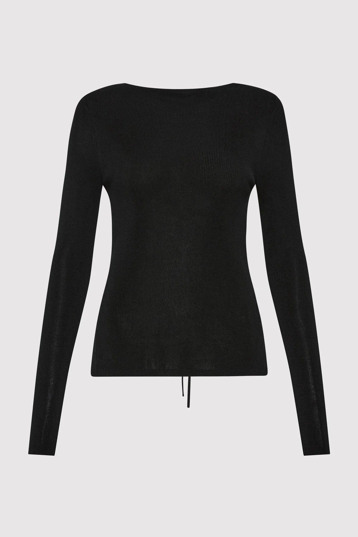 ROULEAU TIE REVERSIBLE KNIT TOP - BLACK