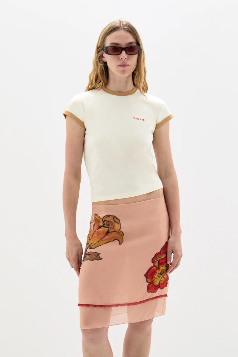 (PRE-ORDER) ESTELLA SKIRT - ALIERA FLORAL BLUSH