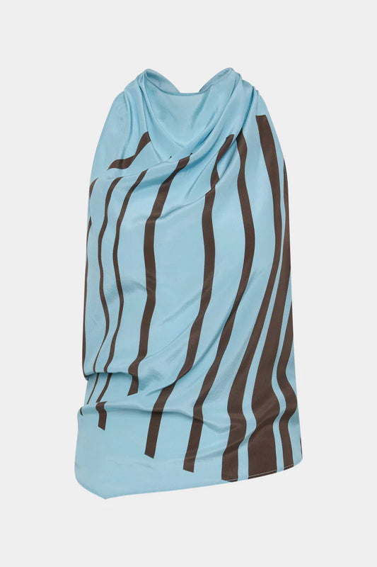 RIOJA HALTER SCARF TOP - PACHA MINERAL STRIPE