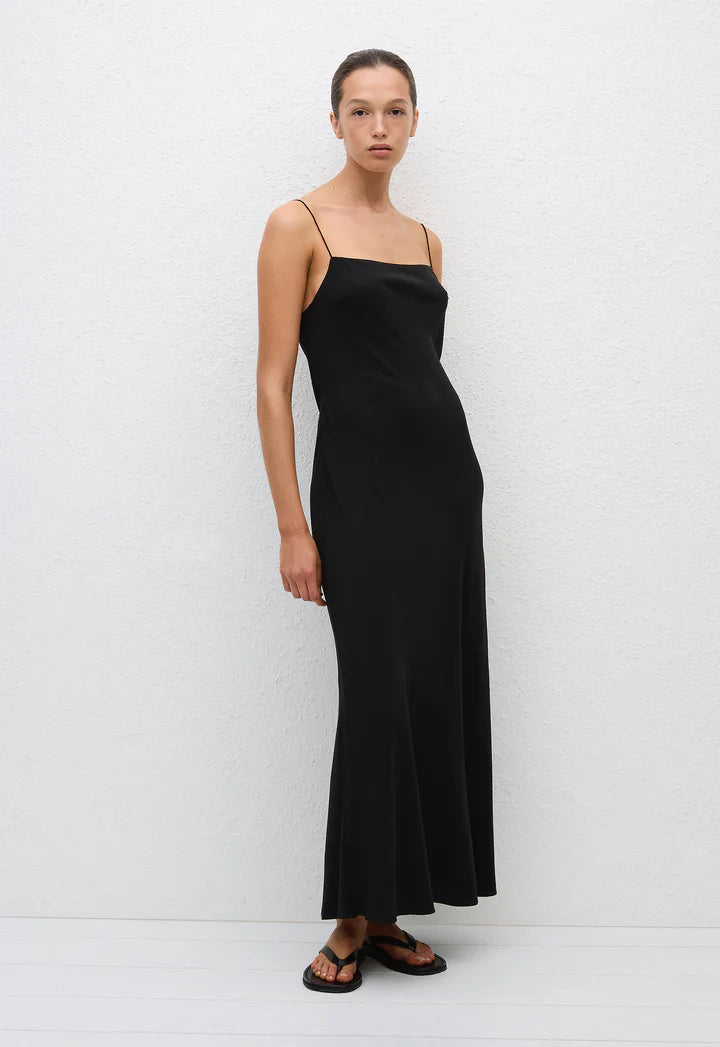 SQUARE SLIP DRESS - BLACK