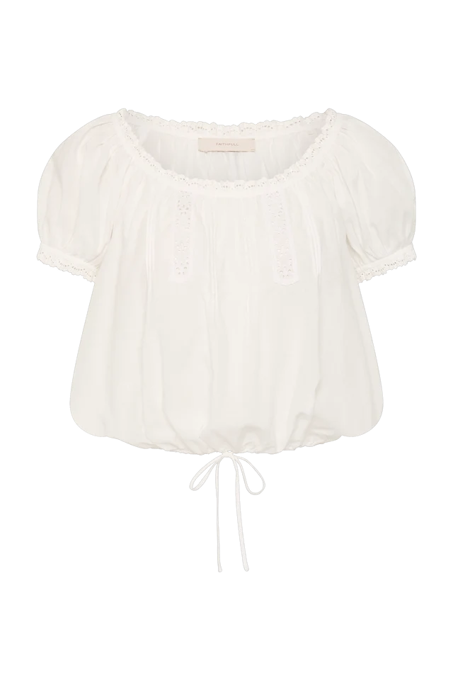 (PRE-ORDER) GABI TOP - FERNANDA LACE ANTIQUE WHITE