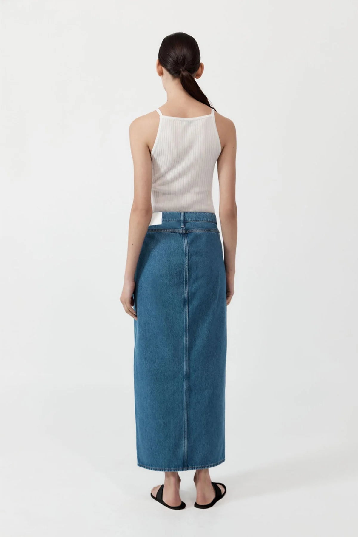 DENIM MAXI SKIRT - DENIM BLUE