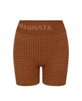 HOUNDSTOOTH WOOL MINI SHORT - SPICE