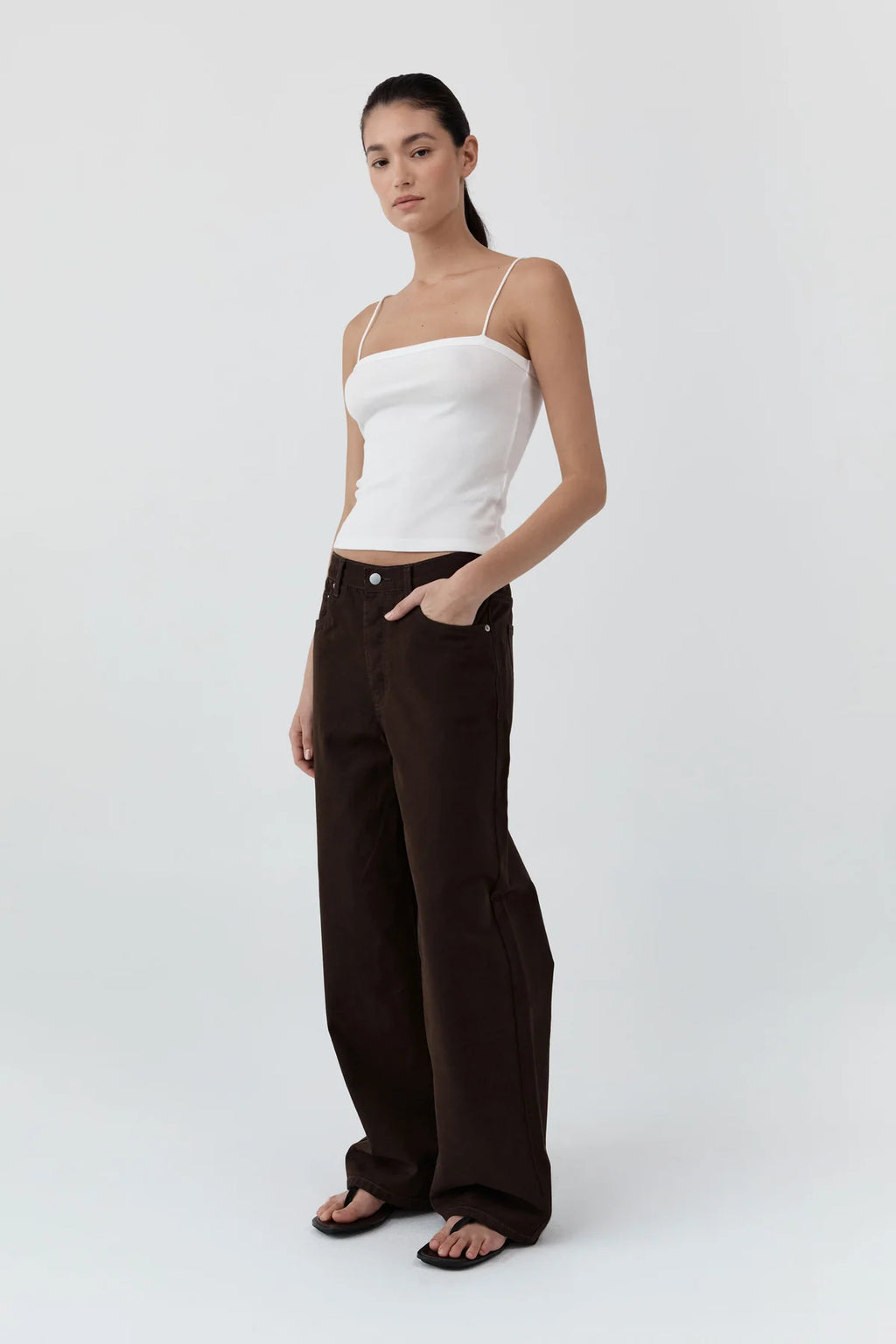 CANVAS CLASSIC MID RISE JEAN - BARK