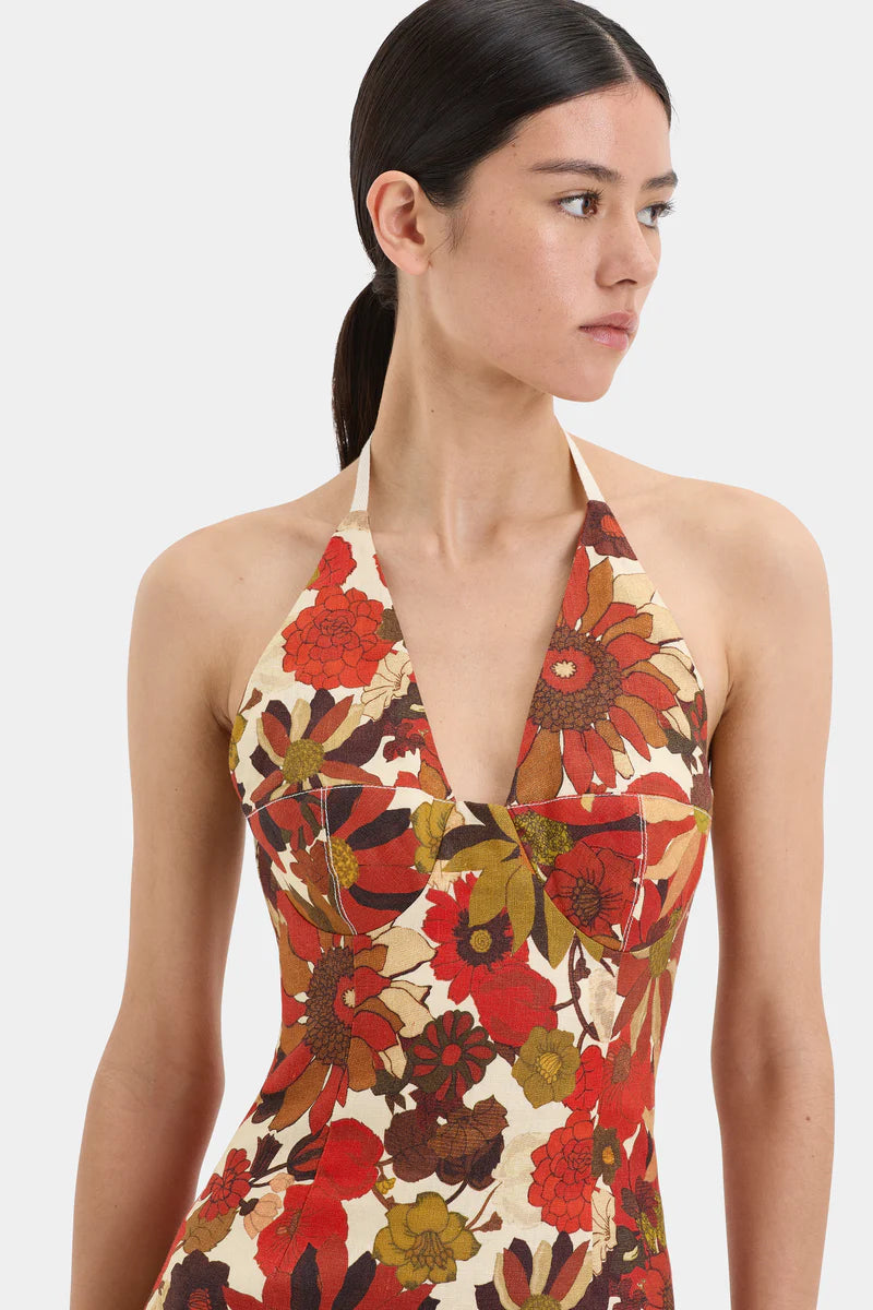 CASTELLA MINI DRESS - FLORA ROSSO