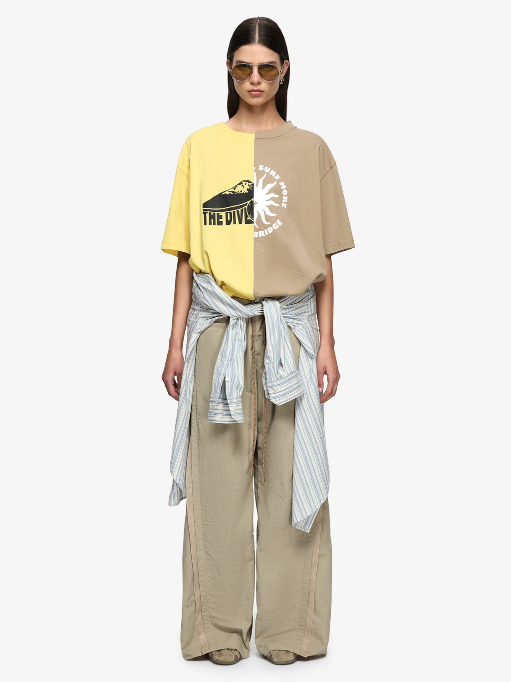 SURF MORE TEE - CITRUS / TAUPE