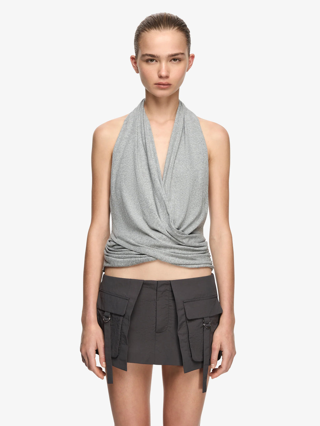 KENZA MINI SKIRT - CHARCOAL