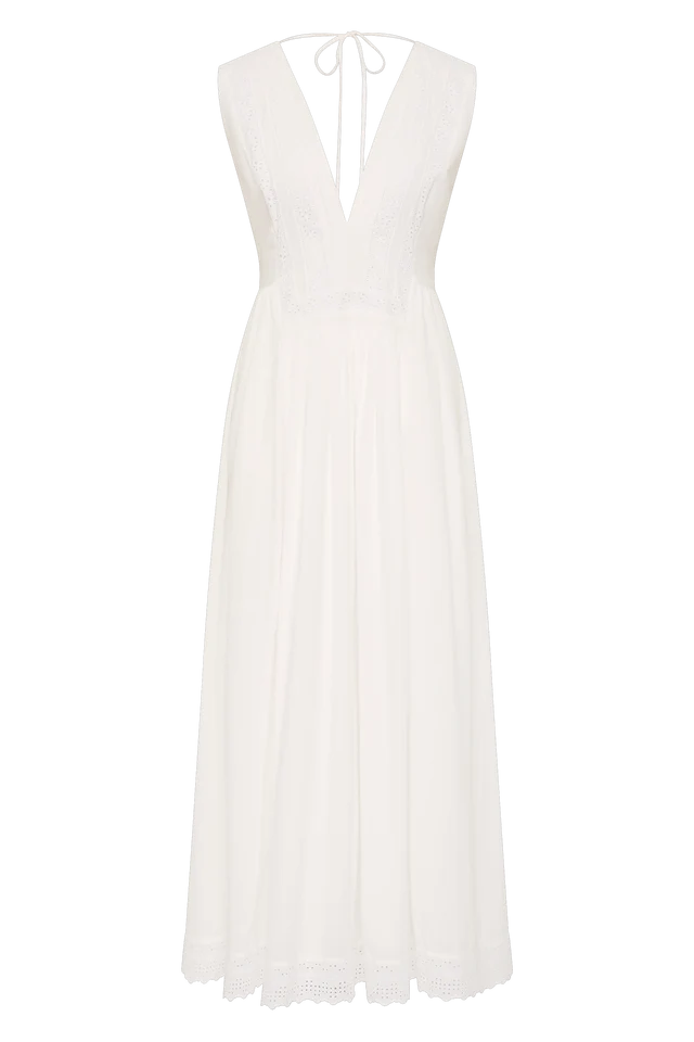 (PRE-ORDER) DALILA MIDI DRESS - FERNANDA LACE ANTIQUE WHITE