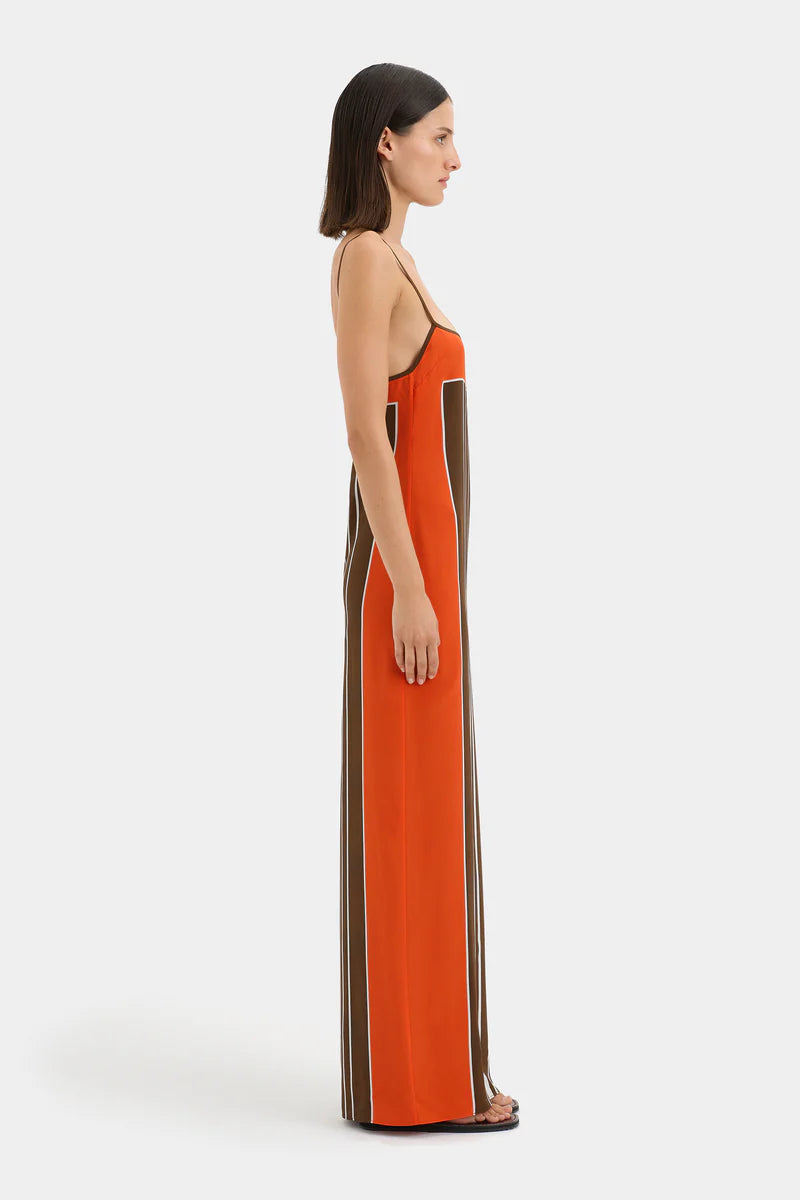 DESTINO SCOOP SLIP DRESS - PACHA STRIPE
