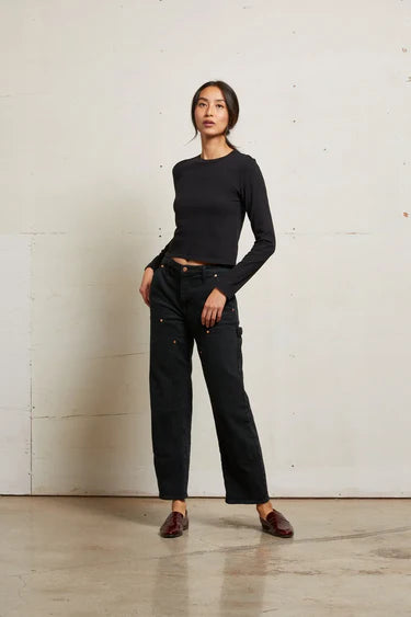 JAMIE LONGSLEEVE TOP - BLACK