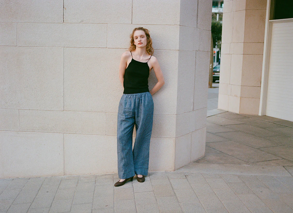 THE EASE TROUSER - AZURE STRIPE