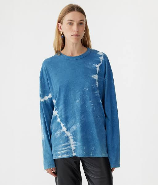 INDIGO DYE WIDE HERITAGE L/S TEE - INDIGO